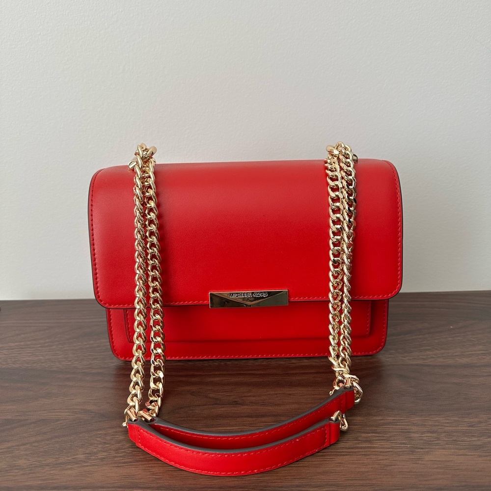 Michael Kors Red Leather Shoulder Bag